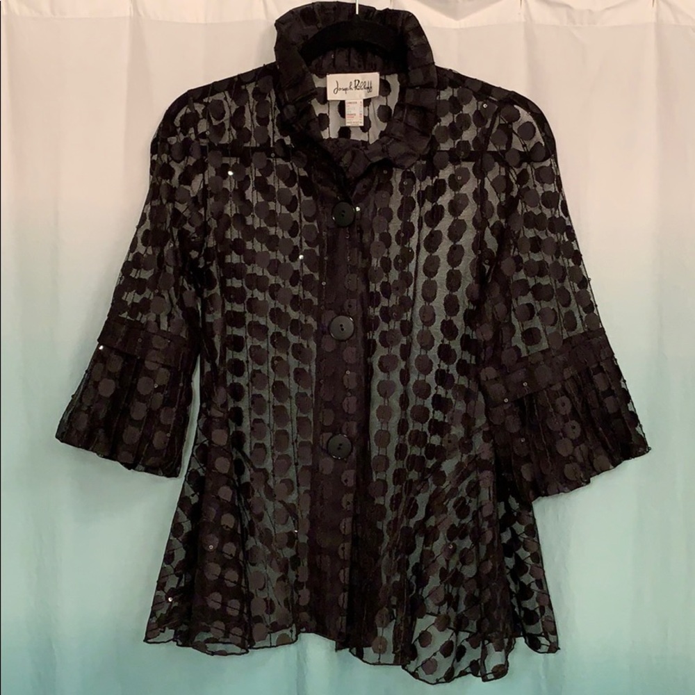 Vintage-Joseph Ribkoff-size 6, black, sheer top